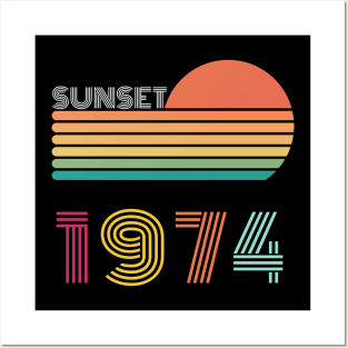 Sunset Retro Vintage 1974 Posters and Art